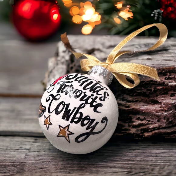 Santa's Favorite Cowboy Holiday Ornament - Saddle Up for a Country Christmas! - Picture 9 of 12